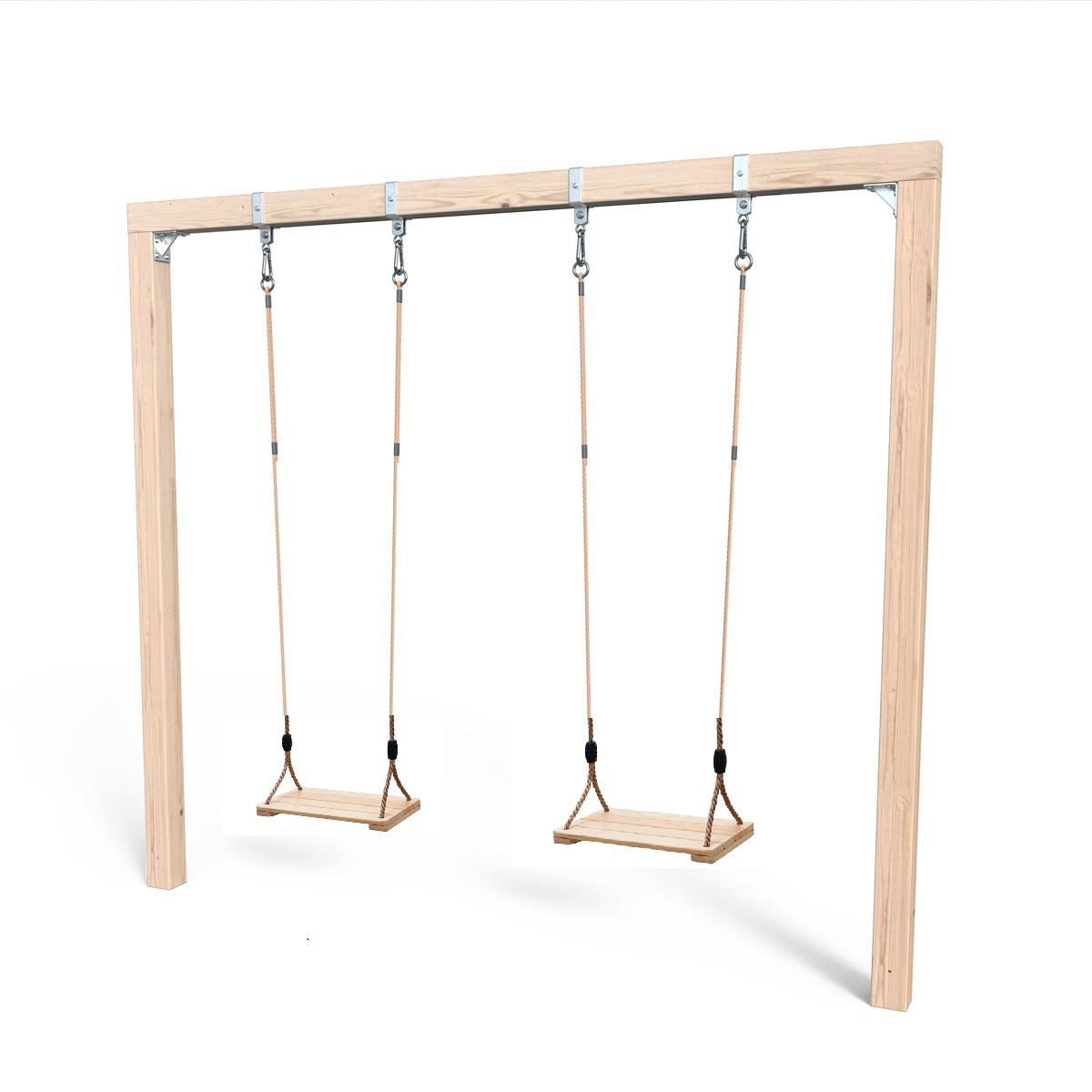 Fritstående firkantet tømmergynge 626 naturlærk