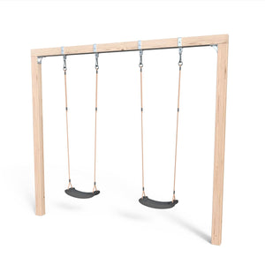 Fritstående firkantet tømmergynge 626 naturlærk