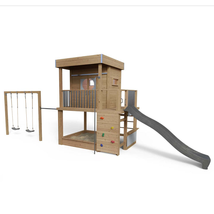 Styltehus Clara - legeverden 855, gynge, rutsjebane, klatrevæg, brandmandsstang, butik