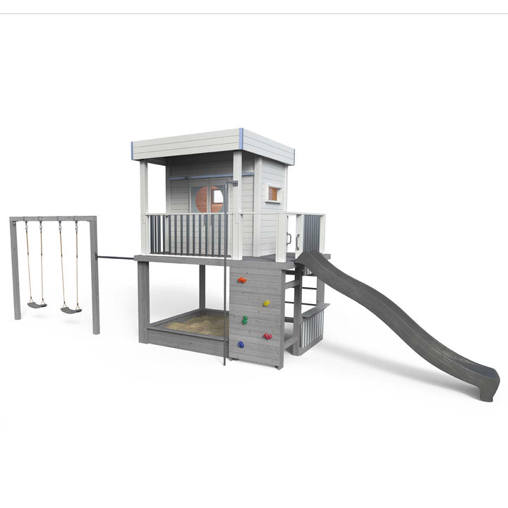 Styltehus Clara - legeverden 855, gynge, rutsjebane, klatrevæg, brandmandsstang, butik
