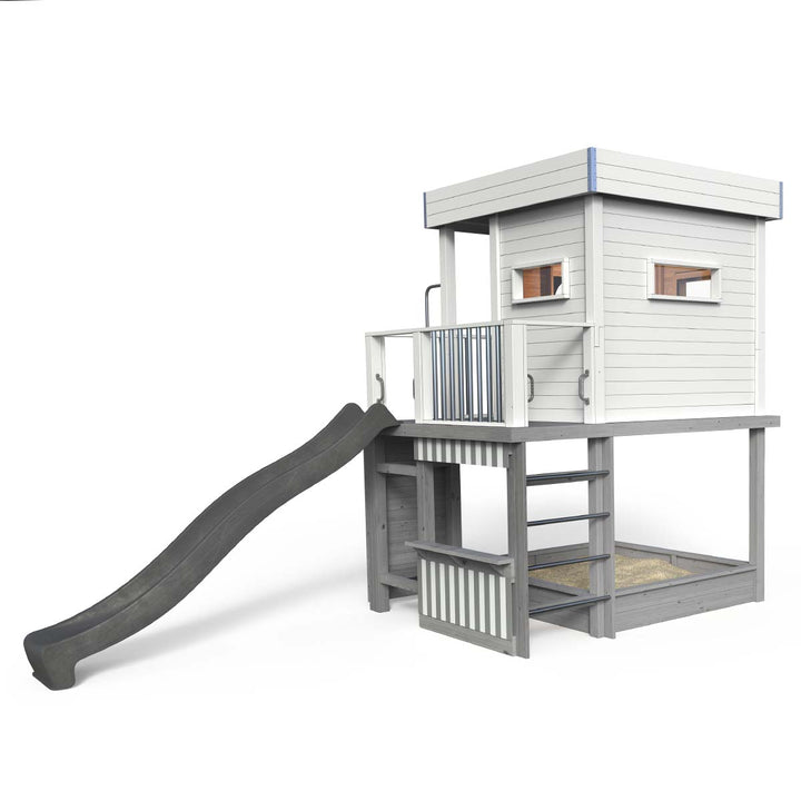 Styltehus Clara - Premium 655, rutsjebane, klatrevæg, butik, brandmandsstang