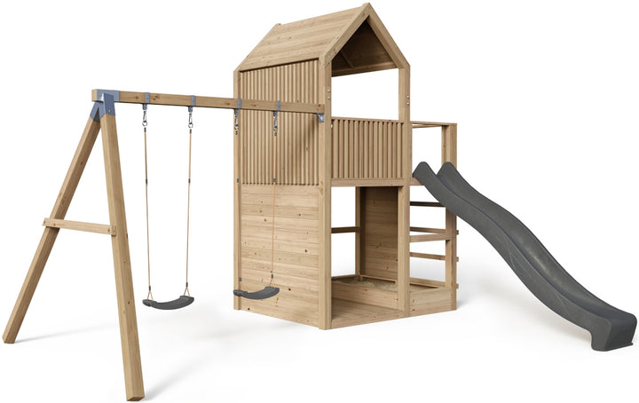 Spielturm Anton – Kompakt - Swing – 376 - Fichte - mit Rutsche und Schaukel