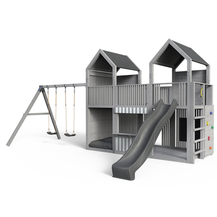 Spielturm Anton – Spielwelt - Swing – 378 - Fichte - mit Rutsche und Schaukel