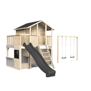 Lounge - Stilt House Tobi Play World - 813 - Med butik, gynge, ekstra legegulv og rutsjebane