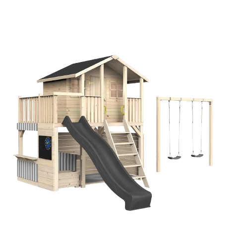 Lounge - Stilt House Tobi Play World - 813 - Med butik, gynge, ekstra legegulv og rutsjebane