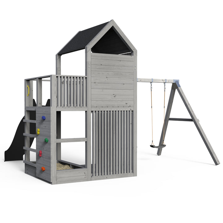 Spielturm Anton – Kompakt - Swing – 376 - Fichte - mit Rutsche und Schaukel