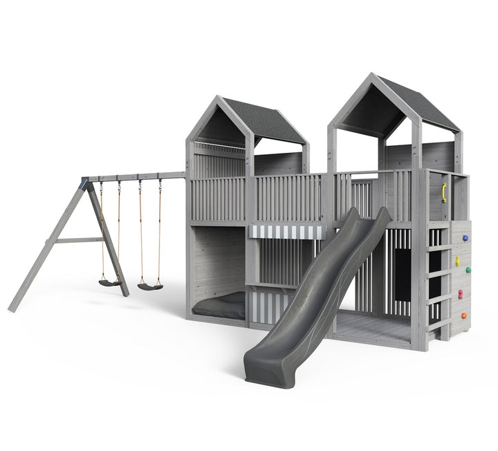 Spielturm Anton – Spielwelt - Swing – 378 - Fichte - mit Rutsche und Schaukel