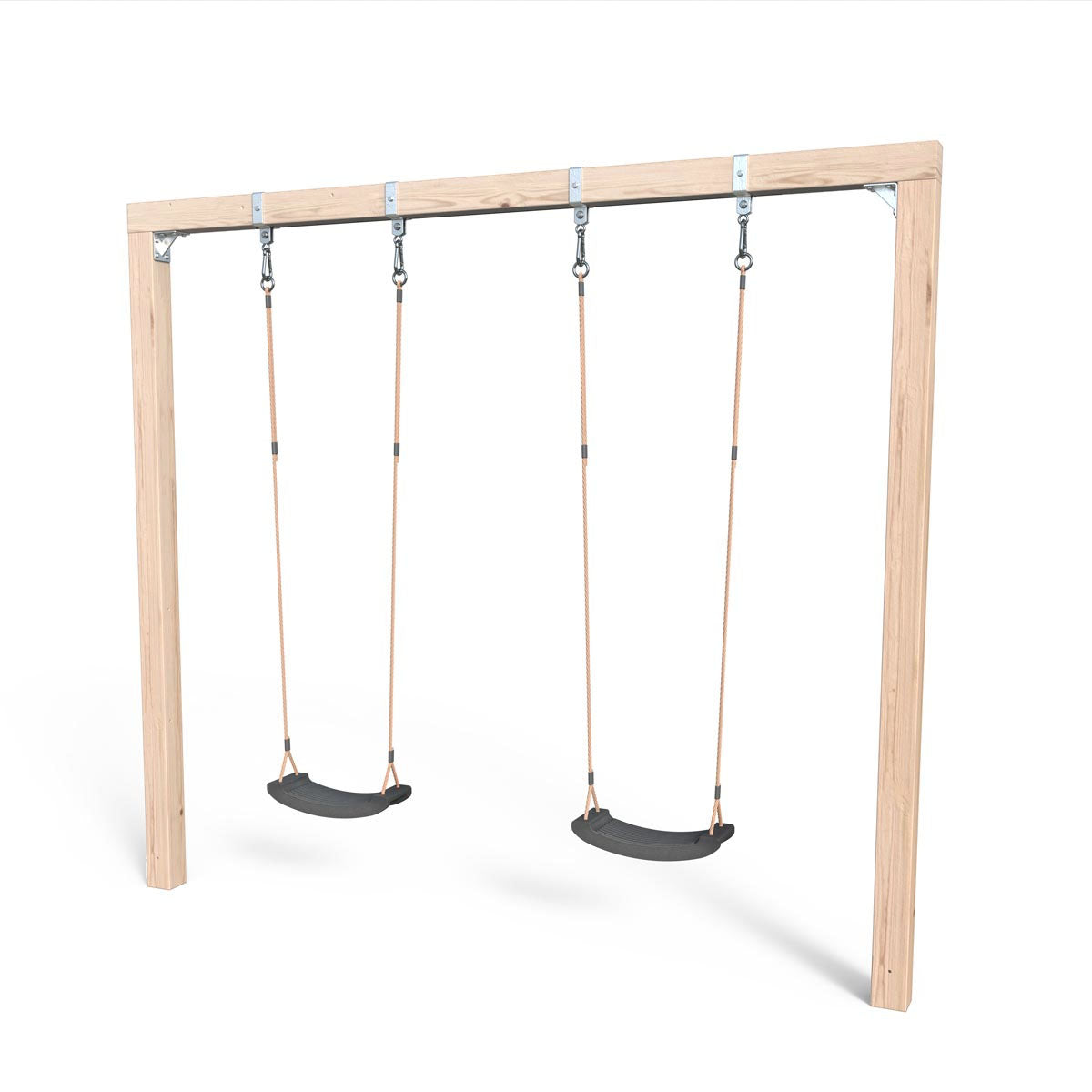 Fritstående firkantet tømmergynge 626 naturlærk