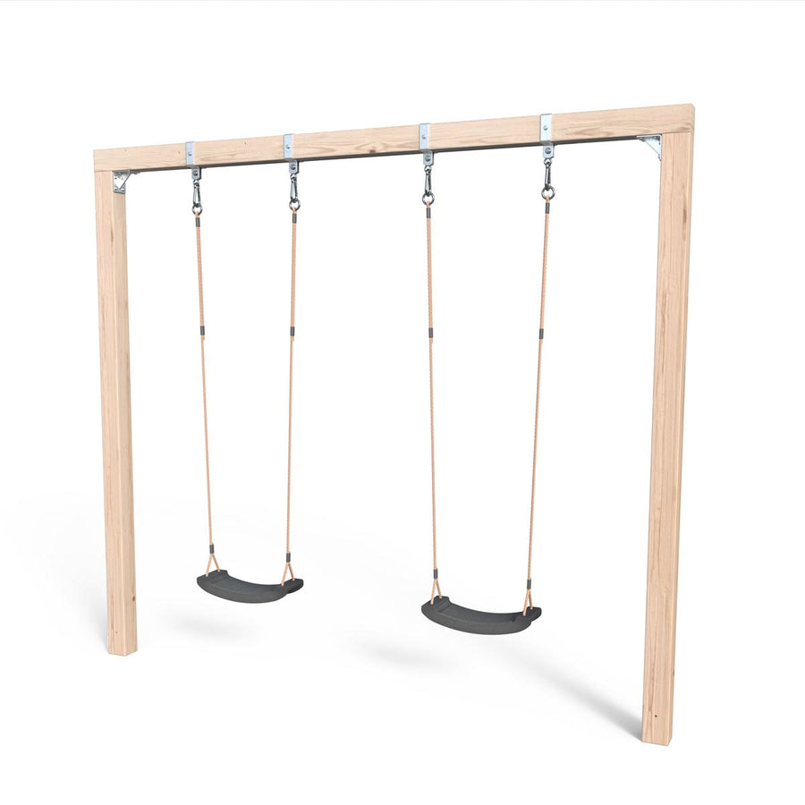 Fritstående firkantet tømmergynge 626 naturlærk