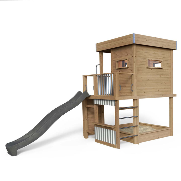 Styltehus Clara - Premium 655, rutsjebane, klatrevæg, butik, brandmandsstang