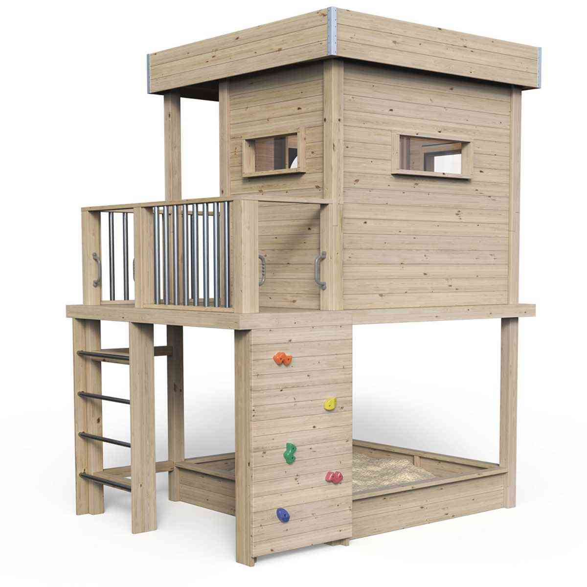 Styltehus Karl - Premium 650, rutsjebane, klatrevæg, sandkasse