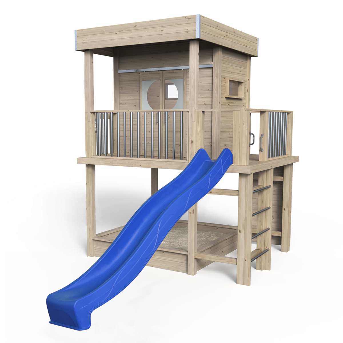 Styltehus Karl - Premium 650, rutsjebane, klatrevæg, sandkasse